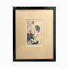 Signed C. Ezzell Etching Of Sobbing Boy Framed