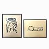 2 Signed Marianna Naare Nude Females Lithographs