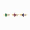(3) Three Cassis 18K Gem Stackable Rings