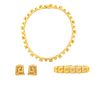 Greek 18K Yellow Gold Diamond Parure Jewelry Set