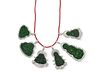 Six jadeite and diamond Buddha pendants
