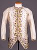 EMBROIDERED WHITE RIBBED SILK WAISTCOAT, c. 1755