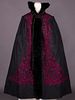 HAND EMBROIDERED SILK TAFFETA EVENING CAPE, EARLY 20TH