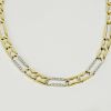14 Karat Yellow and White Gold with Diamonds, Link Necklace.