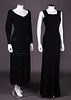 TWO BLACK COCKTAIL OR EVENING DRESSES, 1930-1940s