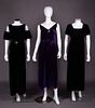 THREE SILK VELVET PARTY DRESSES, 1930-1940s