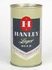 1972 Hanley Lager Beer 12oz Tab Top Can T74-02, Cranston, Rhode Island