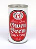 1980 Owen Brau Lager Beer 12oz Tab Top Can T105-25, Eau Claire, Wisconsin