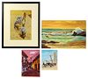 M. Lewis Croissant (American, 20th Century) Varnished Gouache on Board Assortment