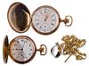 18k Yellow Gold Watch Chain and Gold Filled Pocket Watch Assortment