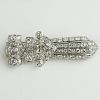 Finely Made Art Deco Round Cut Diamond and Platinum Brooch set in the center with Marquise Cut Diamond.