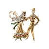 Dancers brooch in 18k yellow gold pearl heads.