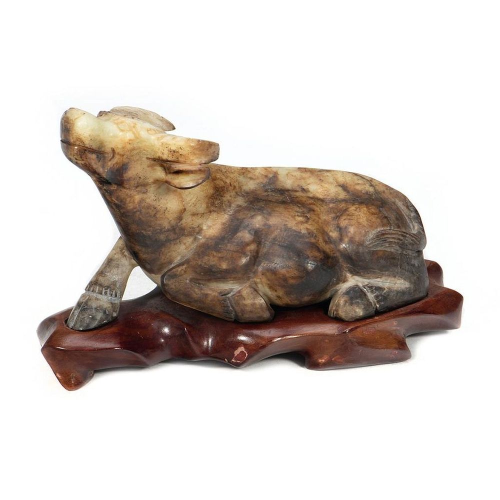 3 1/2” Long Vintage African Carved Wooden Water Buffalo Figurine