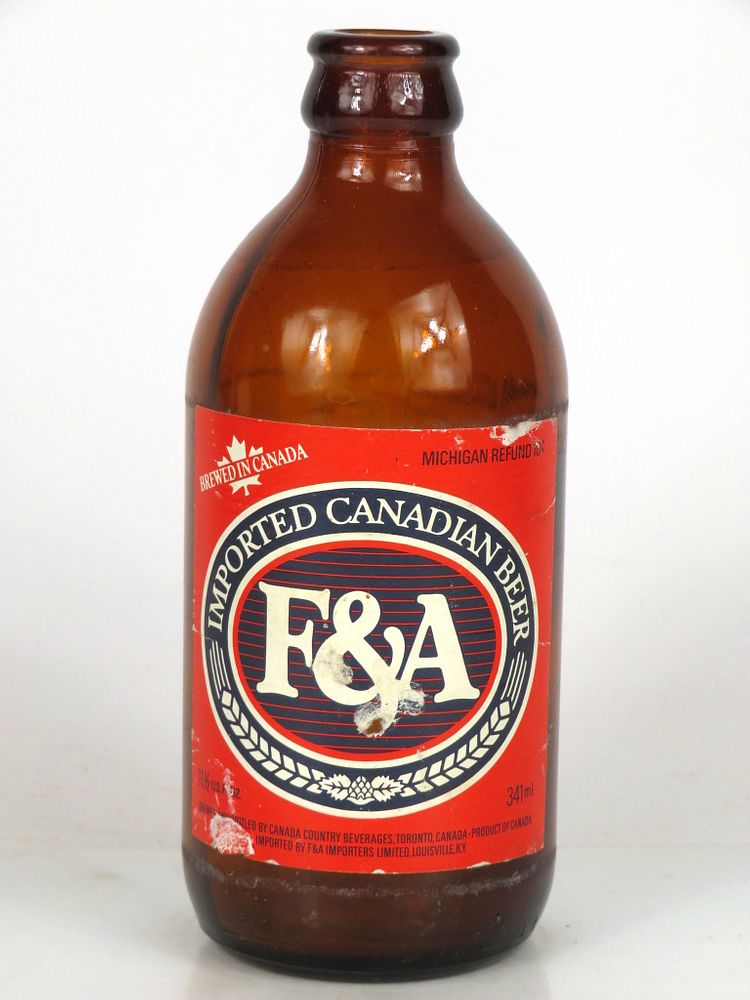 1980 F&A Beer 11½oz Stubby bottle Canada, Toronto