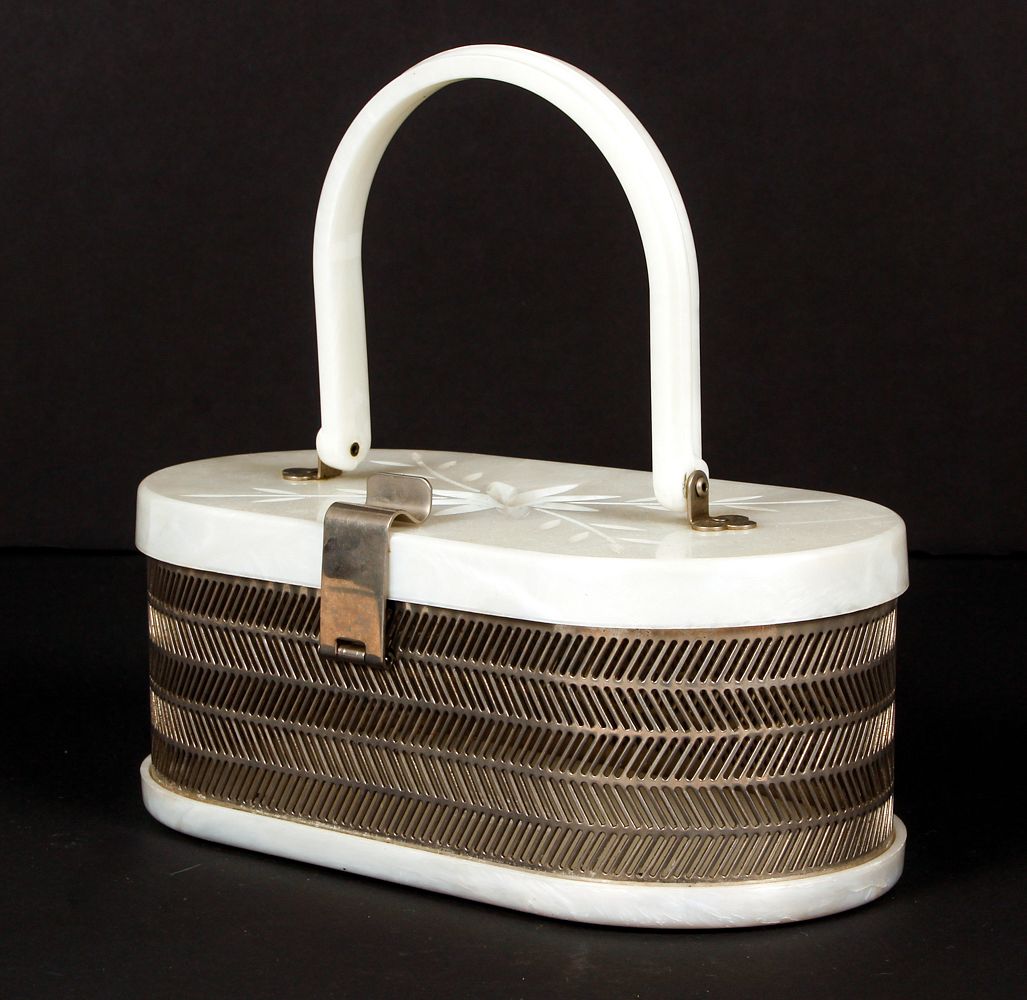 Woven Metal and Lucite Handbag – Vintage Couture