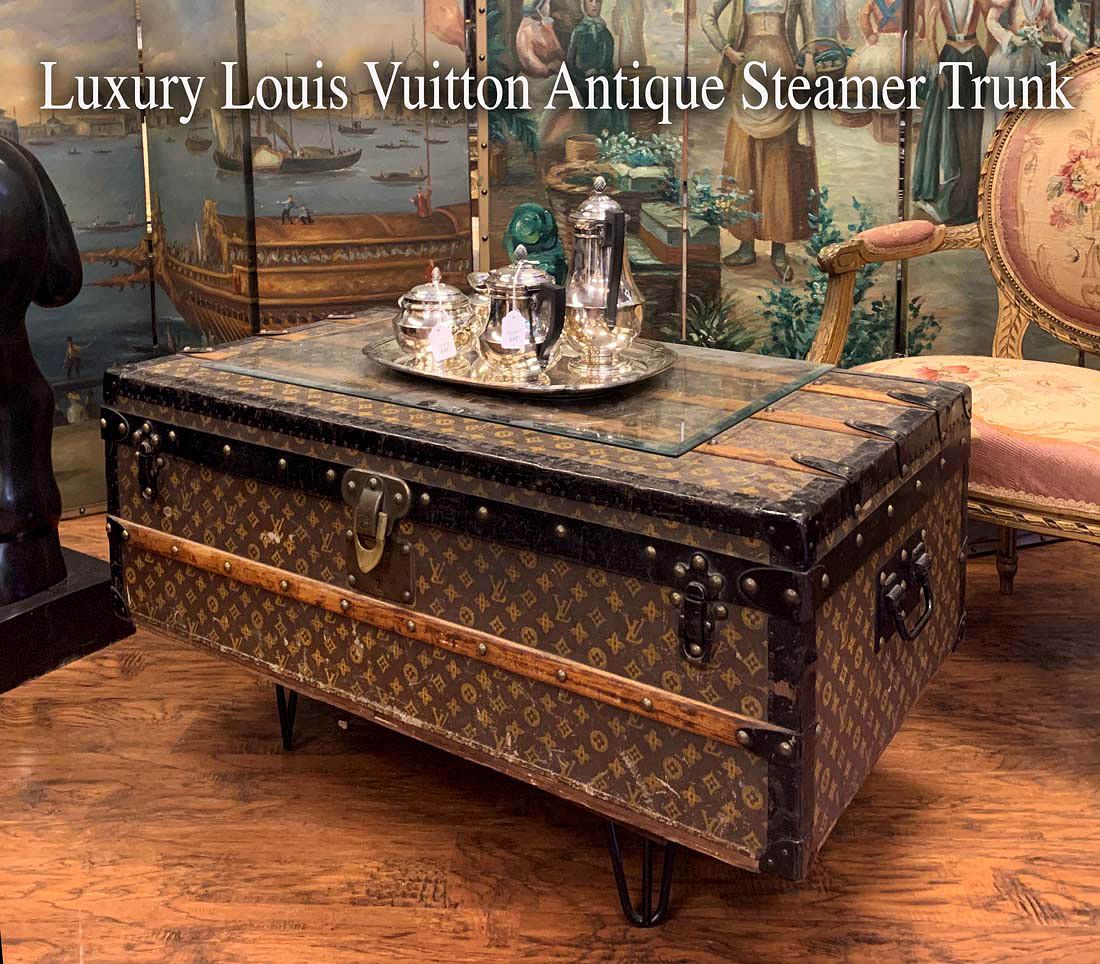 Antique Luxury Louis Vuitton Steamer Trunk/Side Table for sale at auction  on 30th December