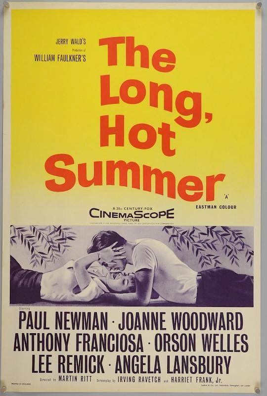 The Long Hot Summer (1958) English Double Crown film poster, starring Paul  Newman, 20th Century Fox, rolled, 20 x 30 inches for sale at auction on 9th  December | Bidsquare