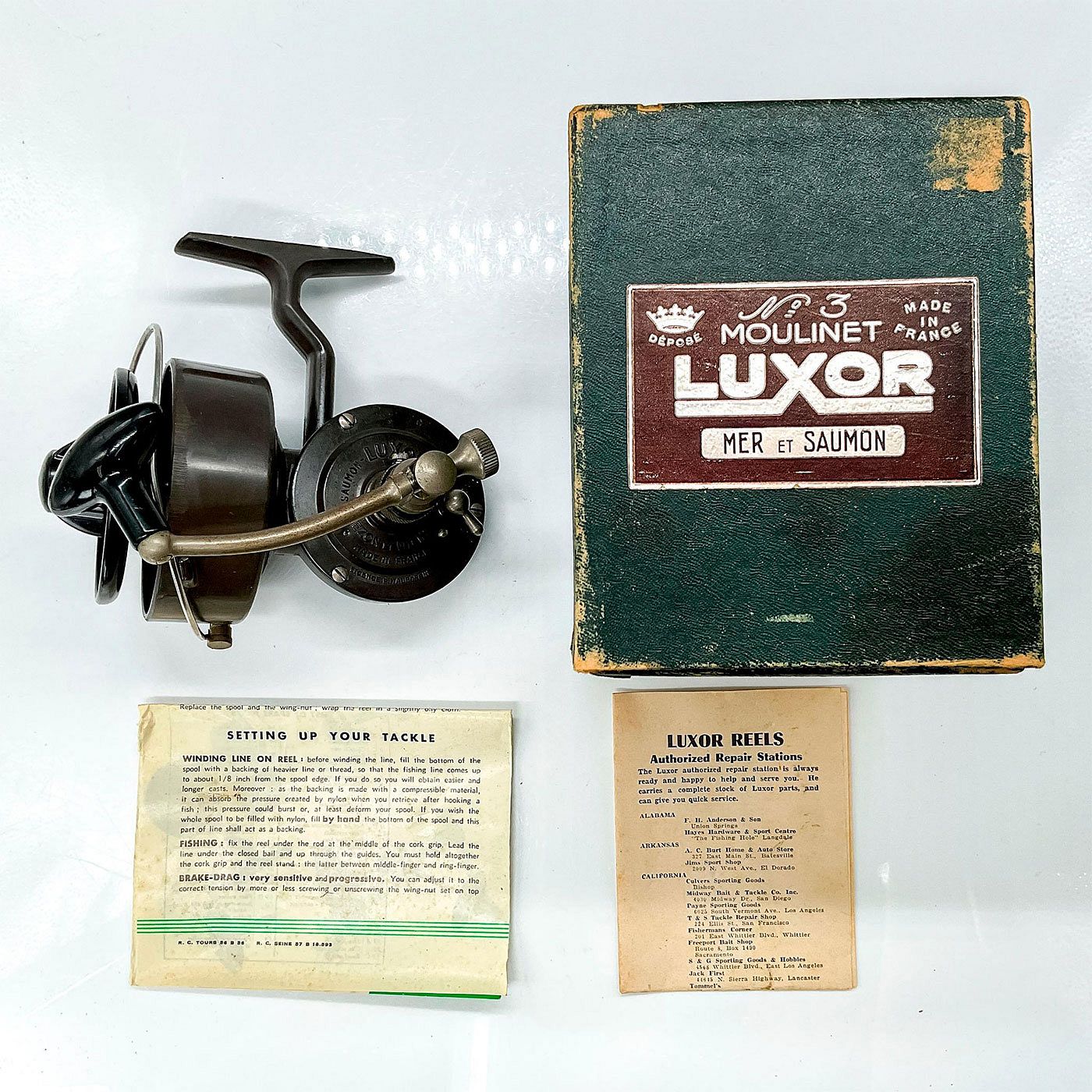 Luxor No. 3 Model C Spinning Reel with Box and Papers sold at