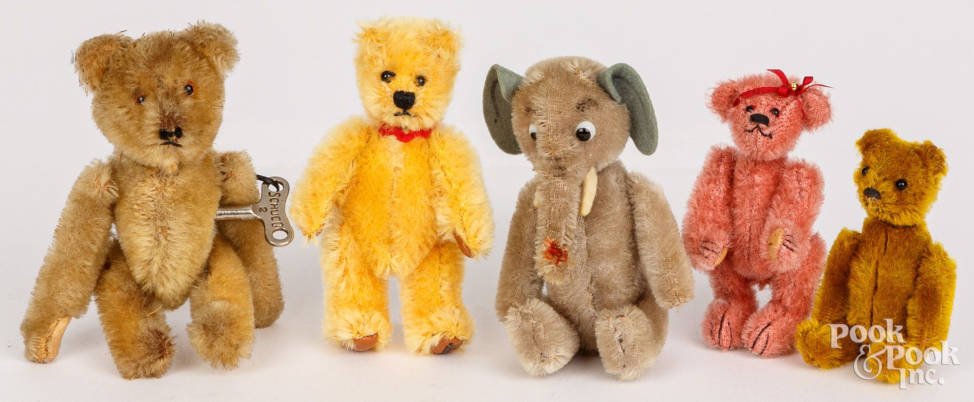 Five miniature mohair teddy bears and elephant sold at auction on 16th  August | Bidsquare