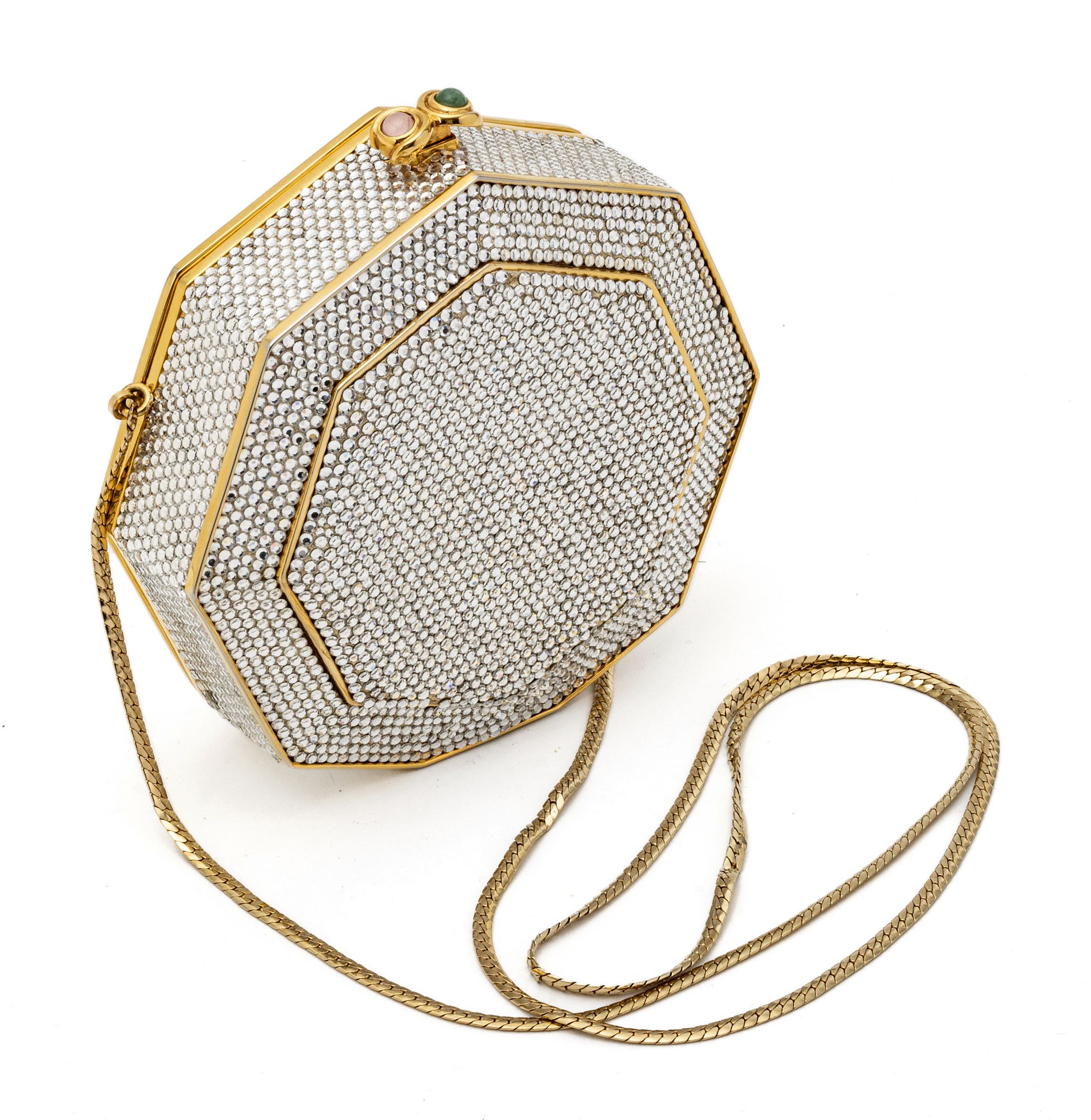 Judith Leiber (American) Octagonal Minaudiere Purse H 5.25 W 1.5 Dia. 5  for sale at auction on 15th September