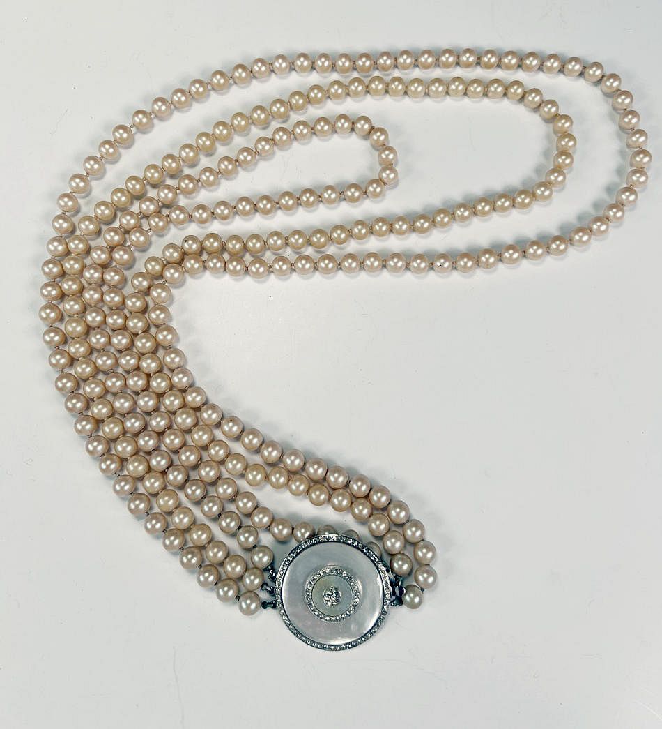 Givenchy Faux Pearl And Crystal Station Necklace | Rent Givenchy jewelry  for $55/month - Join Switch