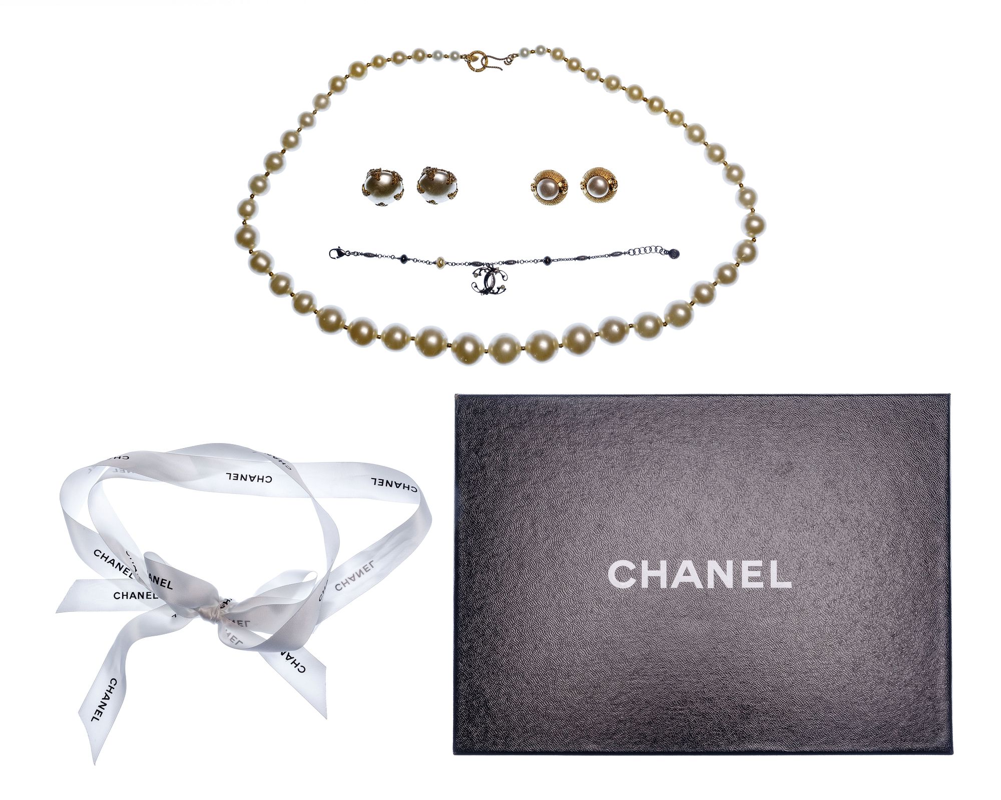 chanel earring necklace set