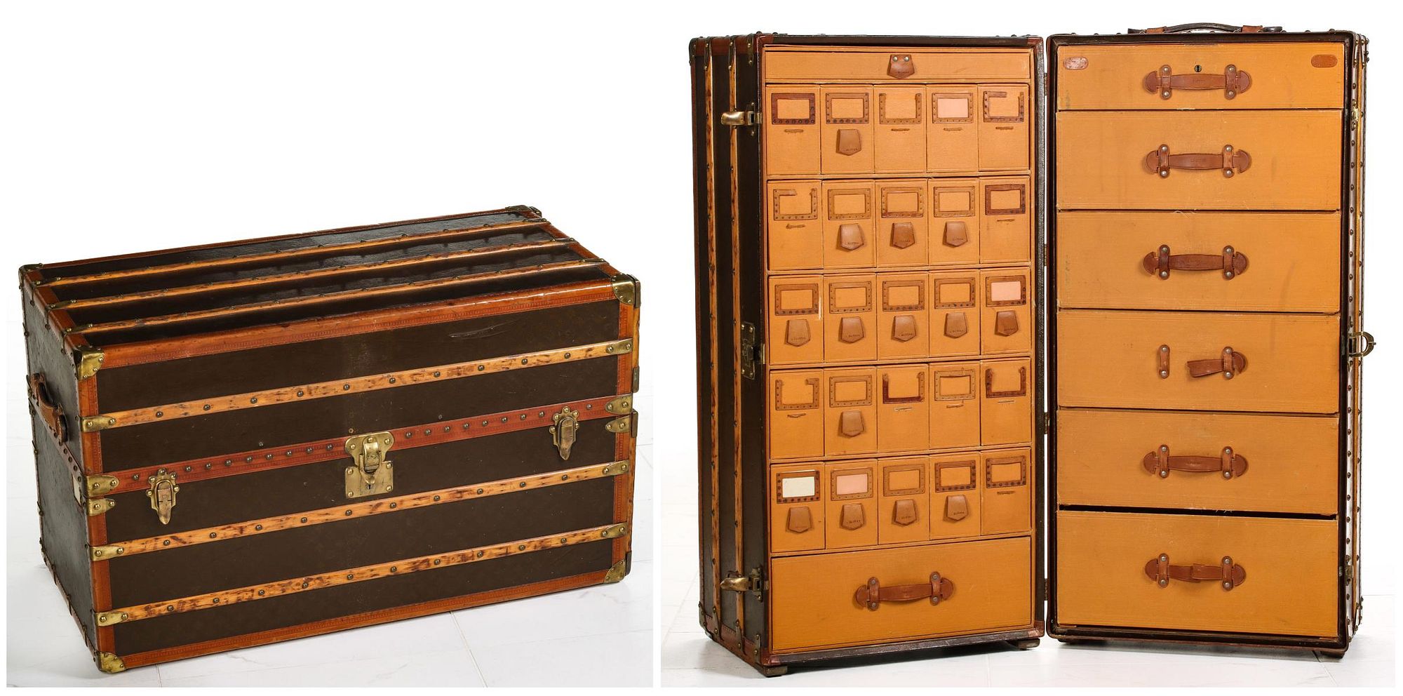 A RARE LOUIS VUITTON SHOE TRUNK WITH FITTED INTERIOR for sale at auction on  14th October