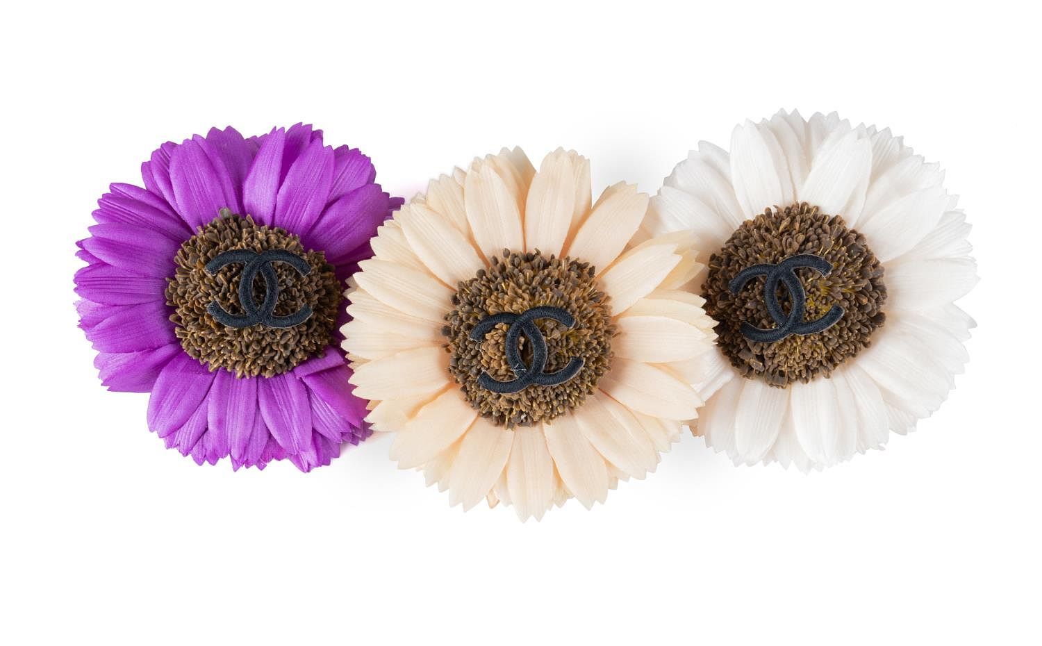 THREE VINTAGE CHANEL SUNFLOWERS BROOCHES for sale at auction on