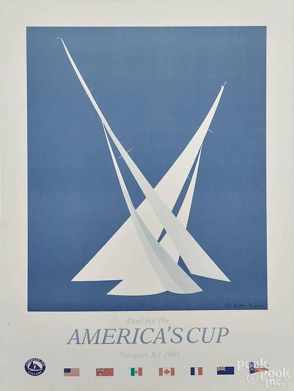 America's Cup poster, after R. Hilton Brown, 29 1/2'' x 22''. sold