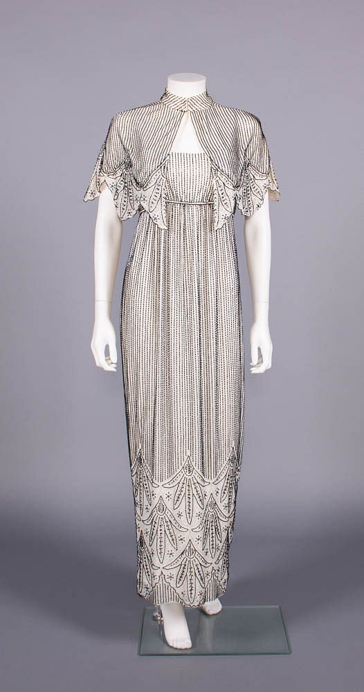 ALFRED BOSAND BEADED EVENING DRESS & CAPELET, NEW YORK, 1970s for sale ...