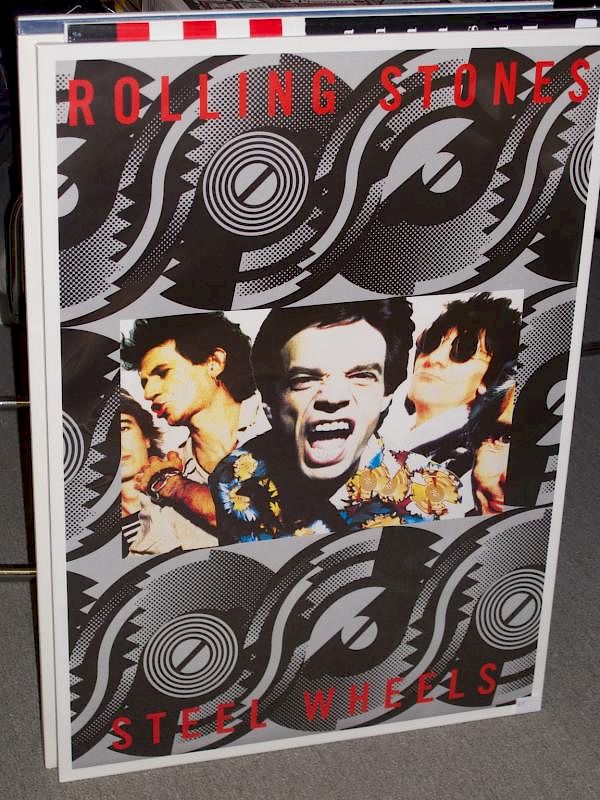VINTAGE ROLLING STONES STEEL WHEELS 1989 North American TOUR POSTER STILL SEALED 