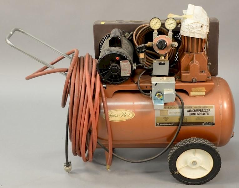 Craftsman Sears Best air compressor paint sprayer, 2HP, 125 PSI. sold at  auction on 24th February