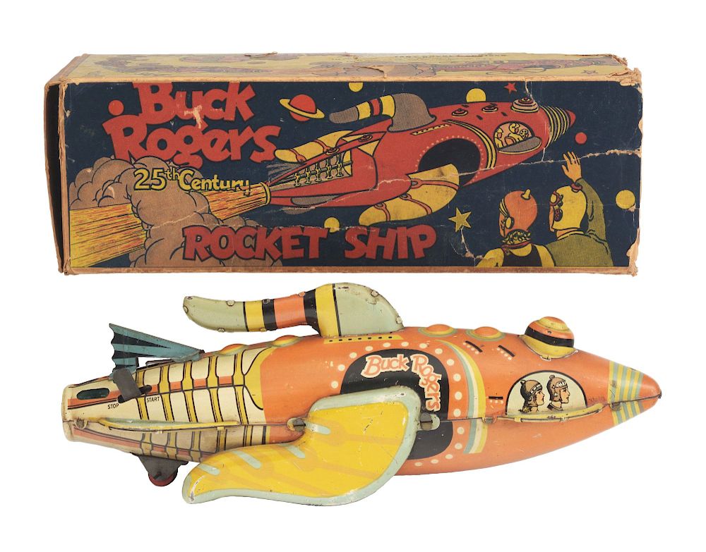 Authentic 1927 Buck Rogers Spaceship Tin Wind-UP Toy Early Science Fiction  Character Louis Marx 