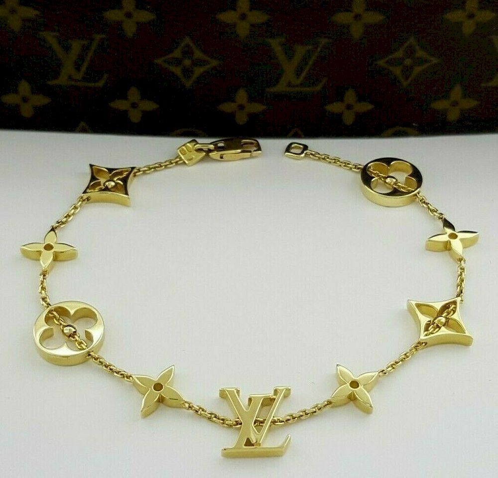 Louis Vuitton Monogram France Paris 18K Gold Bracelet for sale at