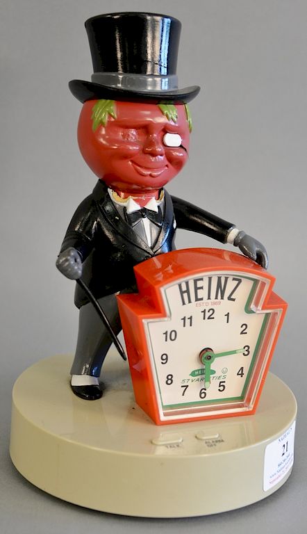 Heinz Tomato man talking alarm clock. ht. 9 1/4 in. sold at auction on 21st  September | Bidsquare
