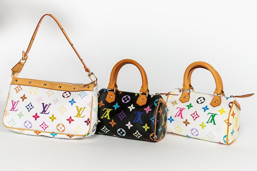 3 Louis Vuitton Multi Color Monogram Mini-Bags sold at auction on
