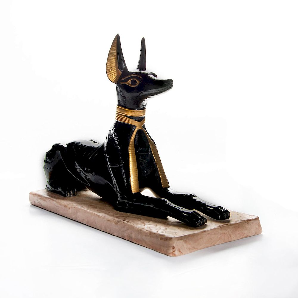 LLADRÓ Anubis Dog Figurine Porcelain Anubis Dog Figure. 