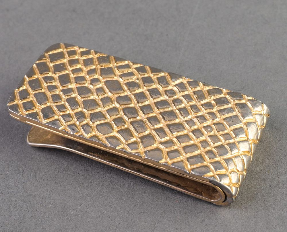 Christian Dior Croc Embossed Metal Money Clip sold at auction on