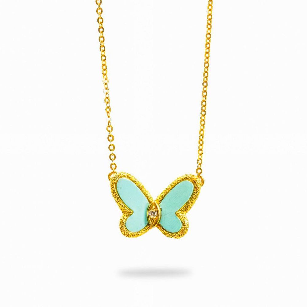 Van Cleef & Arpels Lucky Alhambra Big Turquoise Butterfly Pendant Neck –  Dandelion Antiques