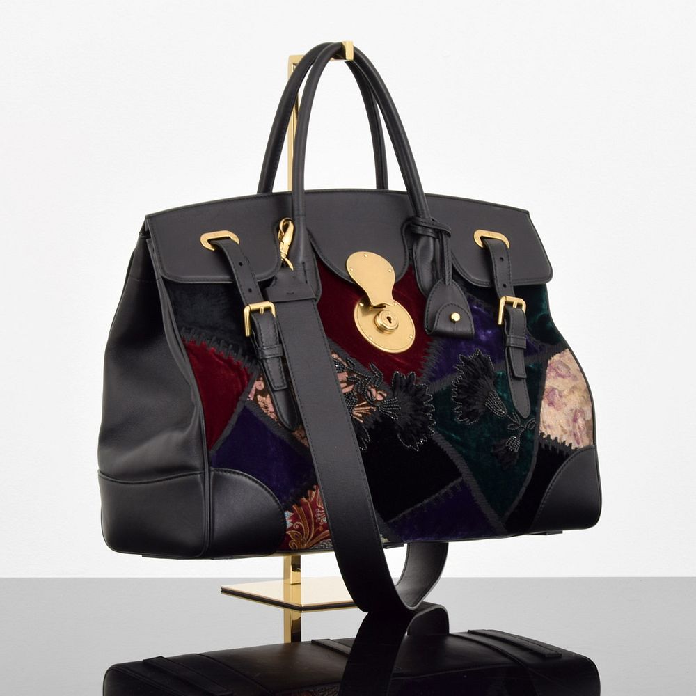Ralph Lauren Patchwork Velvet Ricky Bag, Limited Edition sold at 