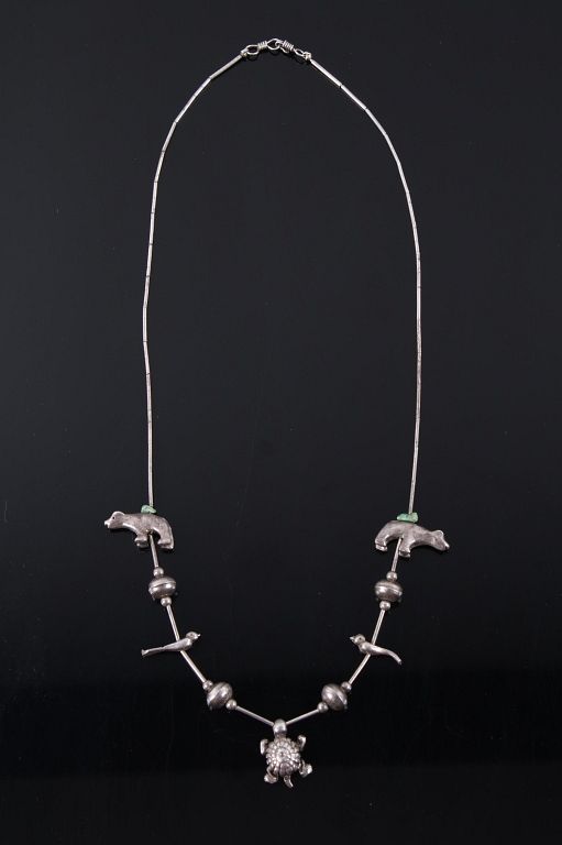 Zuni Sterling Silver Animal Fetish Necklace sold at auction on 5th 