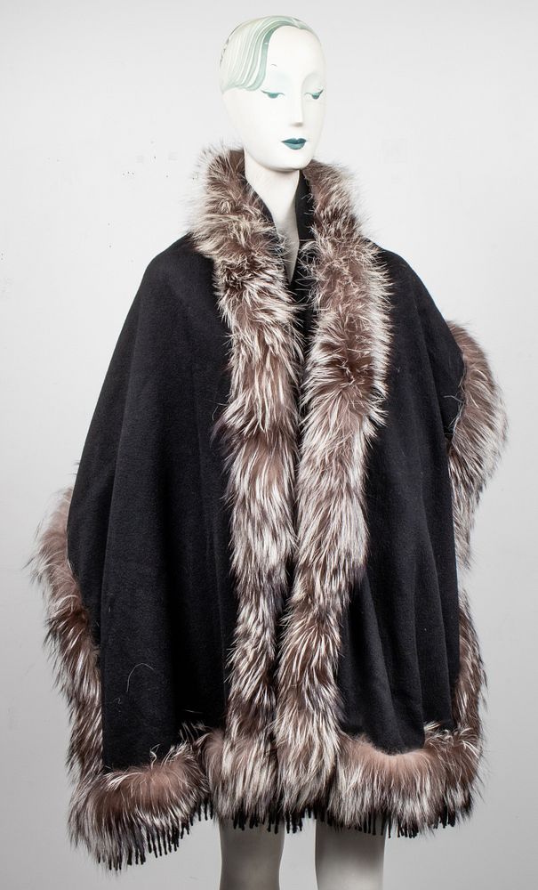 Adrienne Landau Cashmere And Fox Fur Shawl / Scarf sold at auction on ...